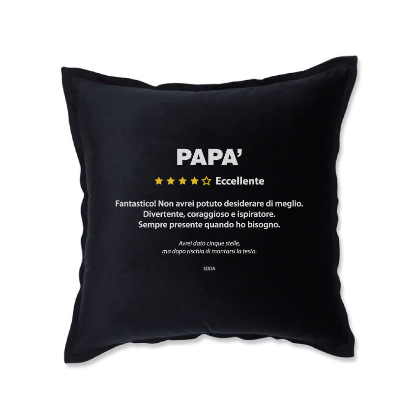SODA - Cuscino Festa del Papà - Recensione Papà - Nero
