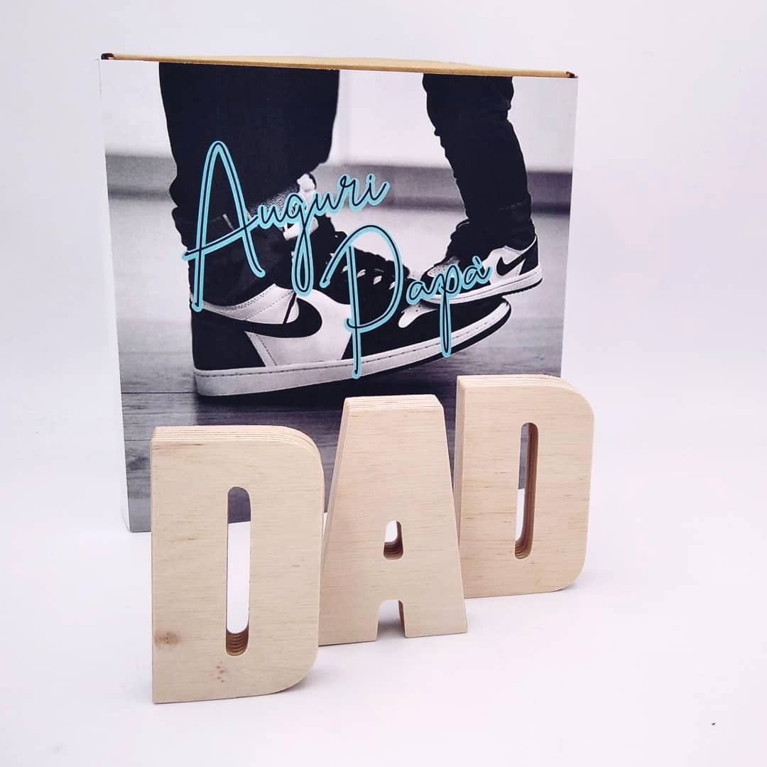 SODAFather's Day kit 3D letters in natural wood DAD