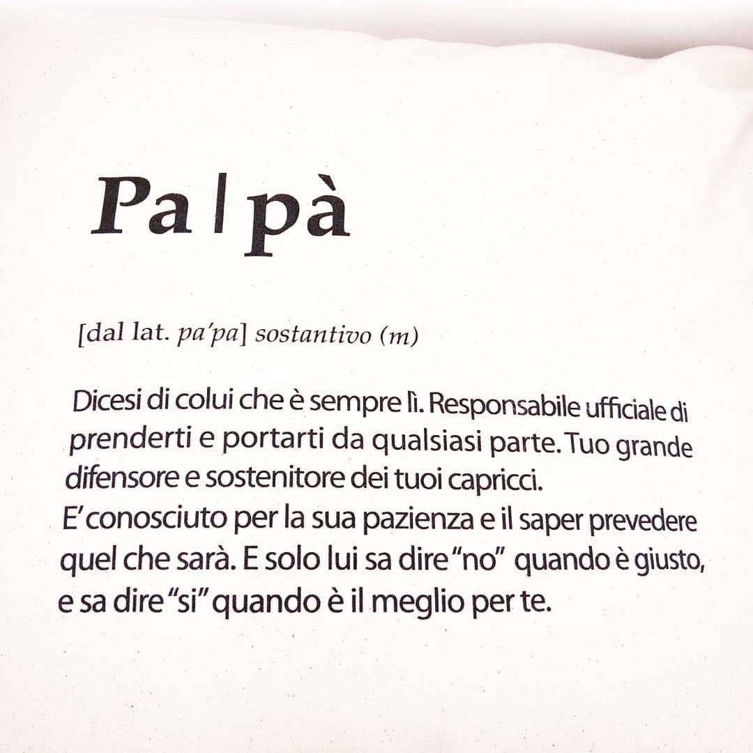 SODA - Cuscino Festa del Papà - definizione Papà - Panna