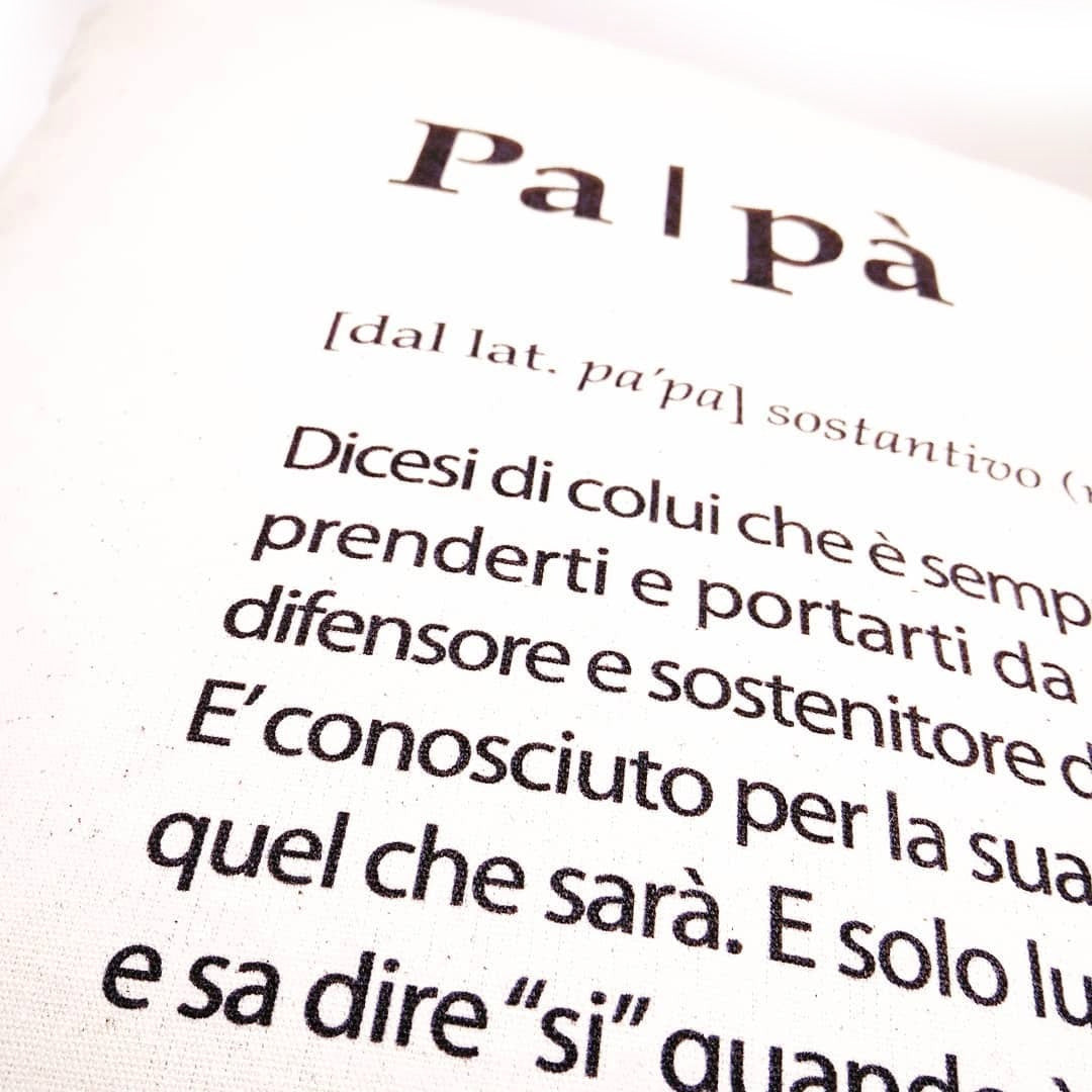 SODA - Cuscino Festa del Papà - definizione Papà - Panna