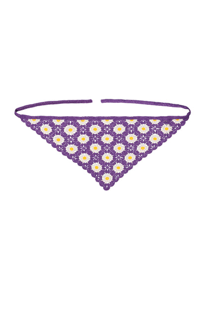 SODA - Daisy Crochet Bandana - Purple