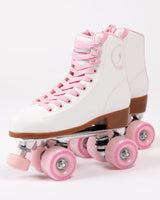 FLAMOGUEO - White 4-wheel skates with pink details - RODEO