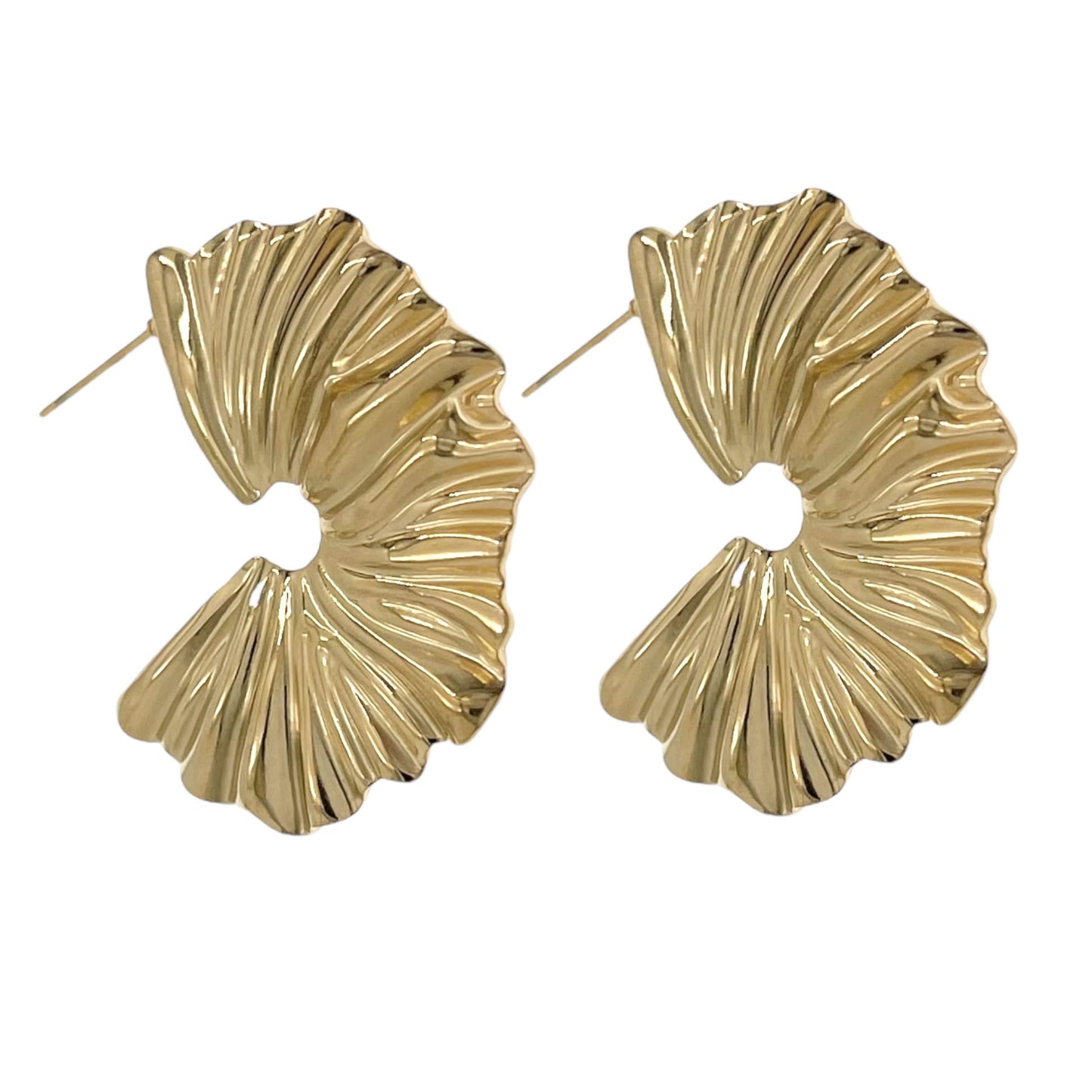 SODABIJOUX - Steel Leaf Earrings