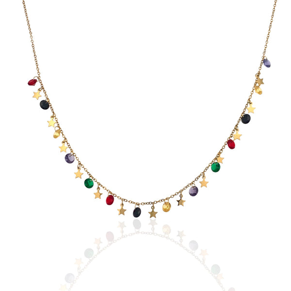 SODABIJOUX - steel necklace with color pendants - Gold