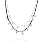 SODABIJOUX - steel beads and pendants necklace - 2 Silver wires