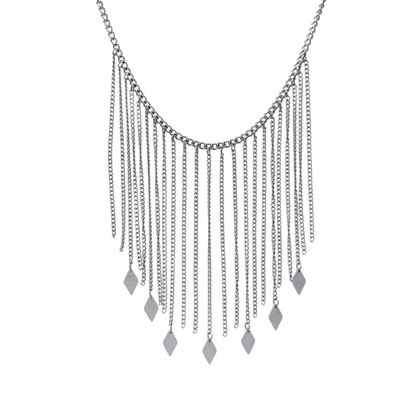 SODABIJOUX - multi-strand steel necklace - Silver