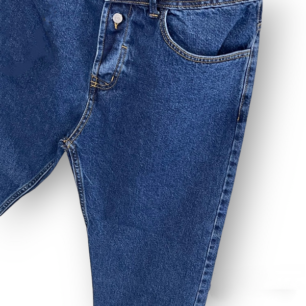 SODA - exposed button jeans - Intermediate wash