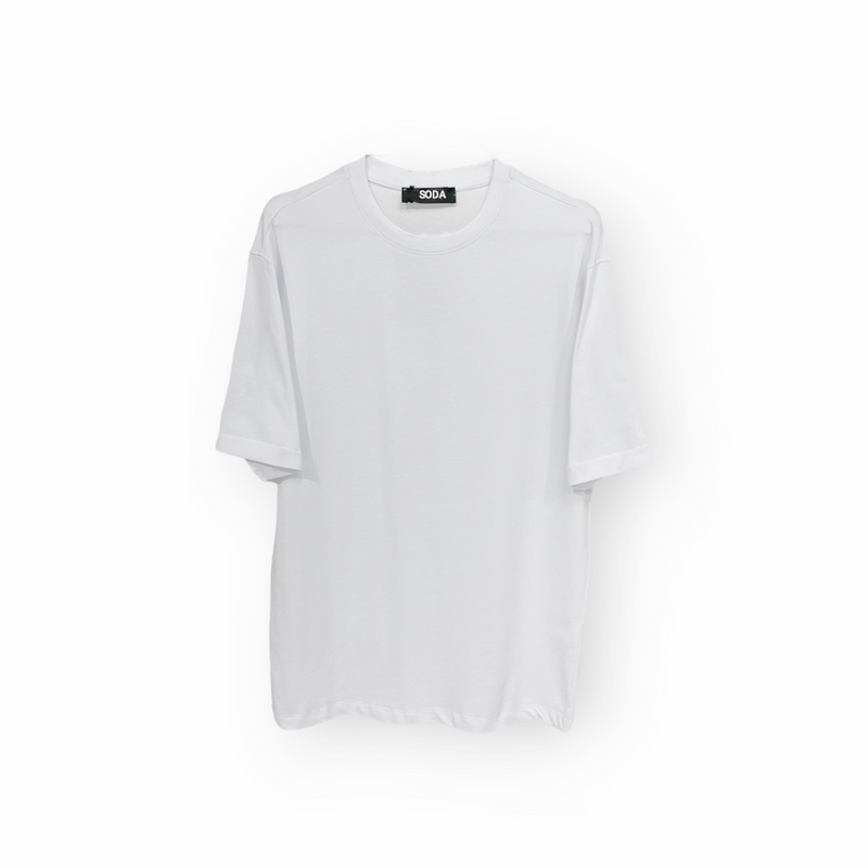 SODA - t-shirt Made in Italy semi over - Bianco