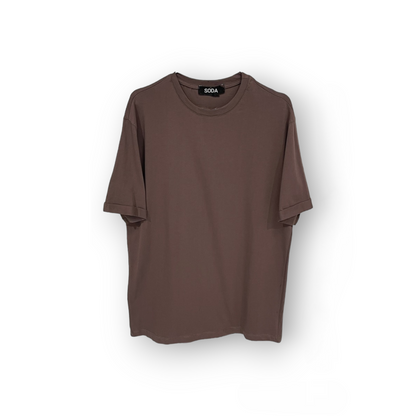 SODA - Made in Italy semi-over t-shirt - chocolate