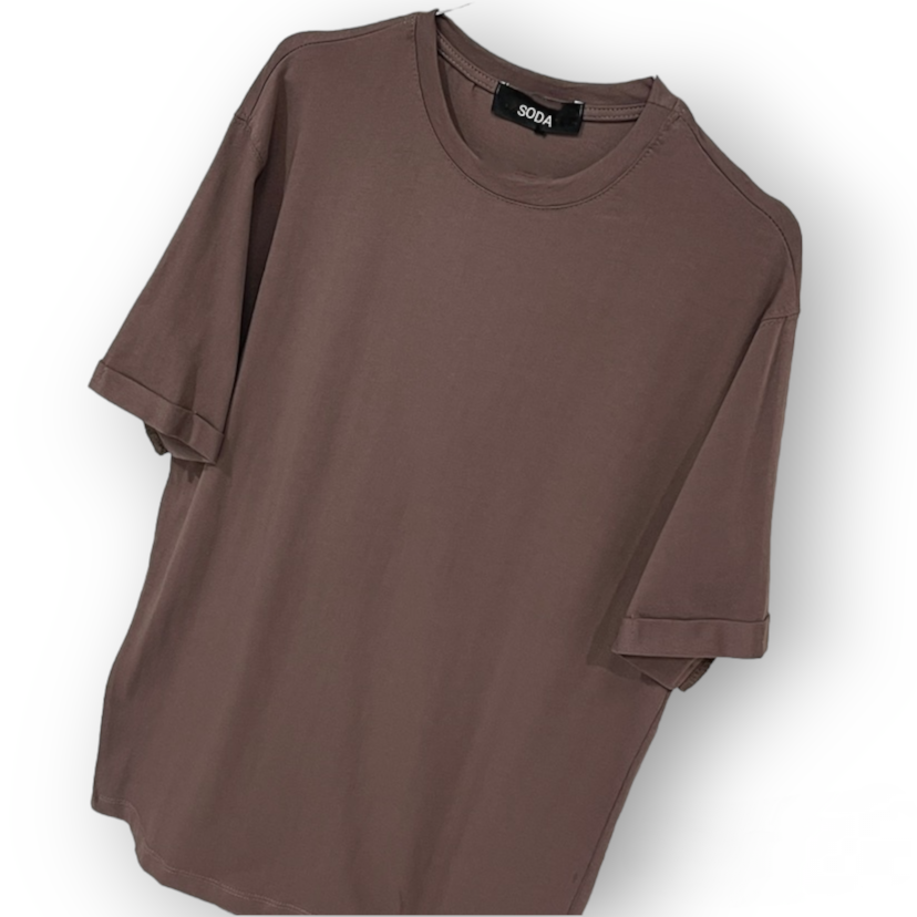 SODA - Made in Italy semi-over t-shirt - chocolate