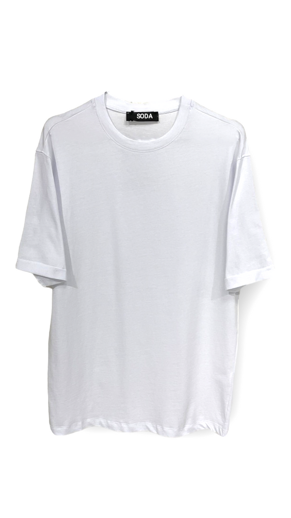 SODA - t-shirt Made in Italy semi over - Bianco