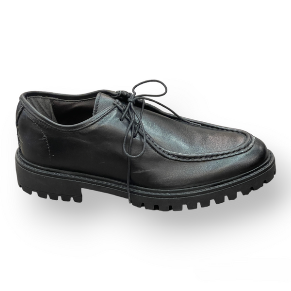 SODA - real leather engineer lace-up shoes - black