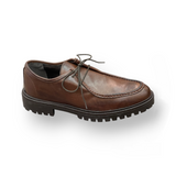 SODA - real leather engineer lace-up shoes - brown