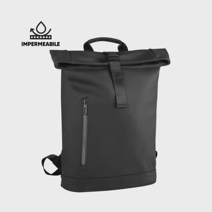 SODA - Waterproof backpack in matt PU - BLACK 