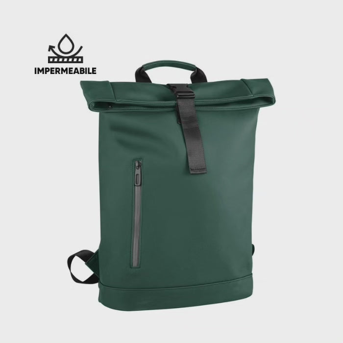 SODA - Waterproof backpack in matte PU - Green 