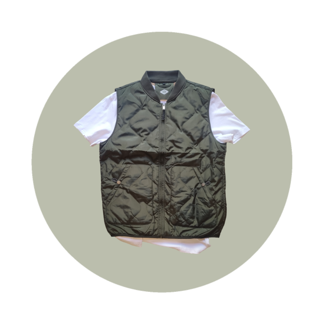 SODA - quilted vest - military green