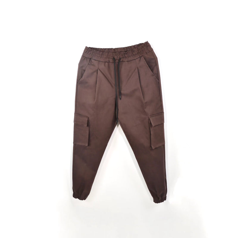 SODA - cargo trousers with pleats - coffee