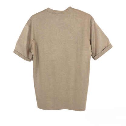 SODA - t-shirt Made in Italy cotone fiammato - Taupe