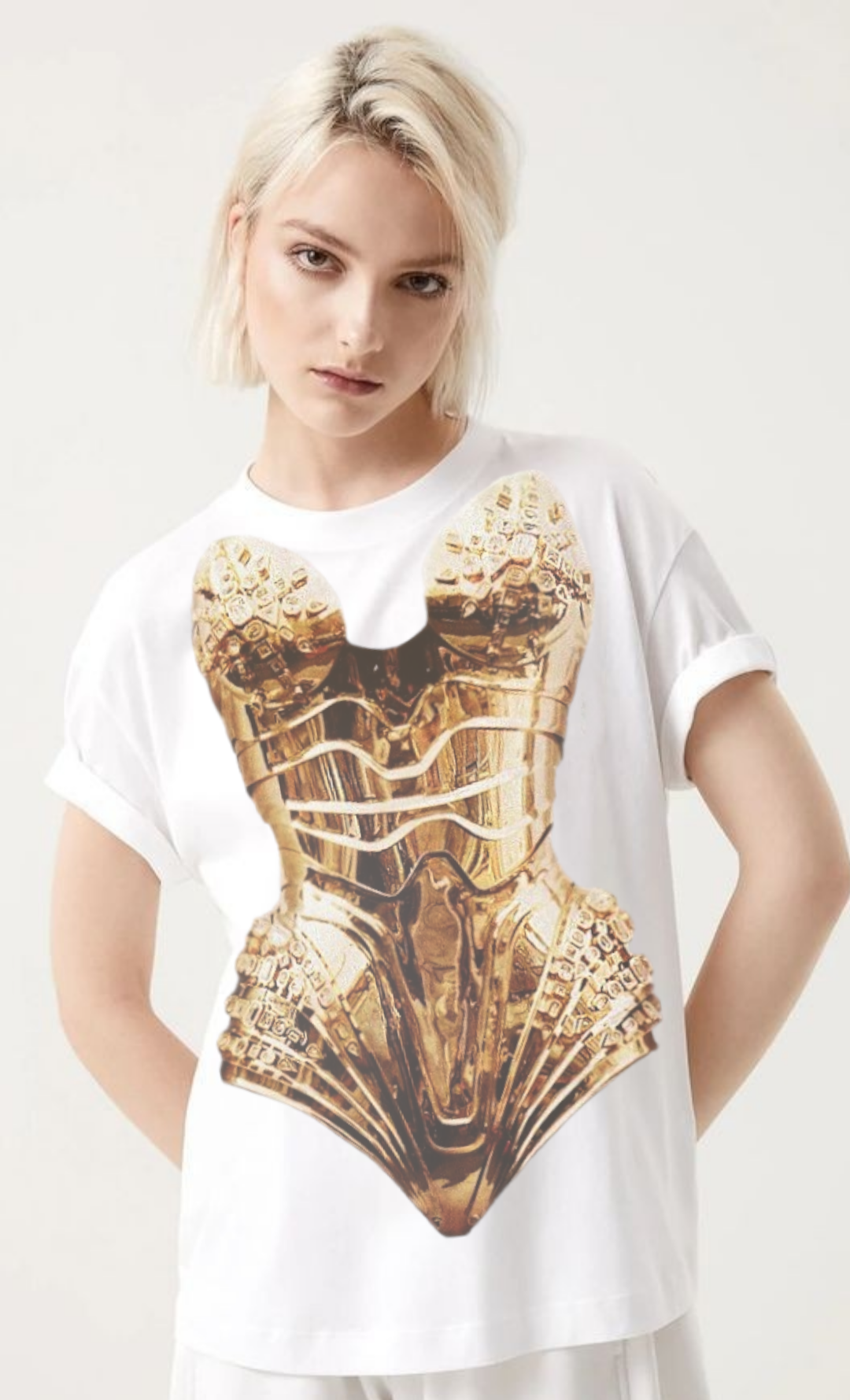 SODA - t-shirt donna - corset gold