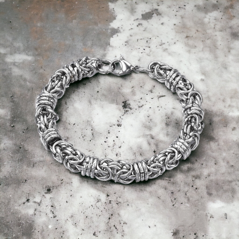 SODA - Bracciale maglia bizantina acciaio vintage
