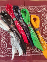 SODA - Boro scarf - Bandana scarf with zamak ring and semi-precious stones