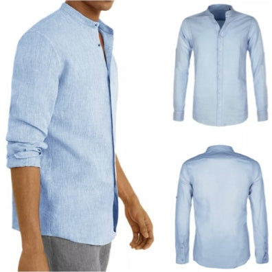 SODA LINEN SHIRT - Light blue