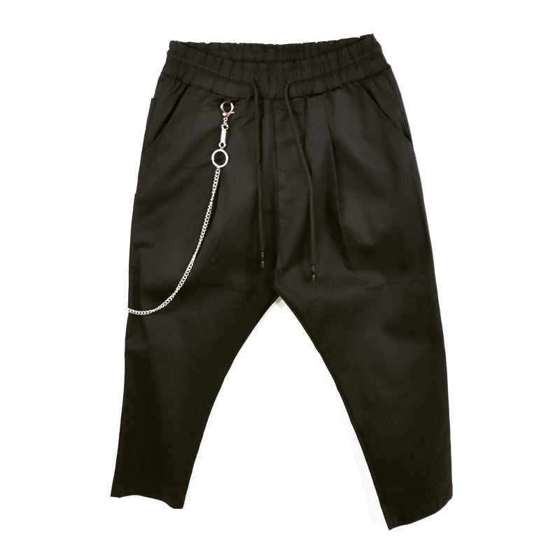 LIBERTY - pleated trousers and chain - black
