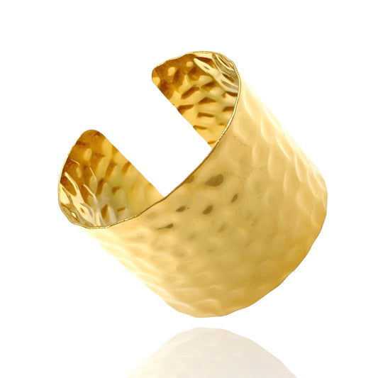 Sodabijoux - Bracciale rigido fascia alta martellato