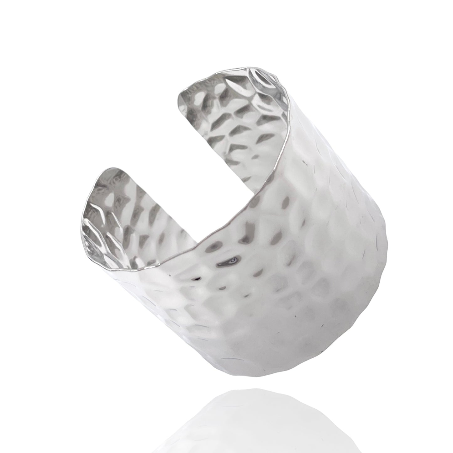 Sodabijoux - Bracciale rigido fascia alta martellato