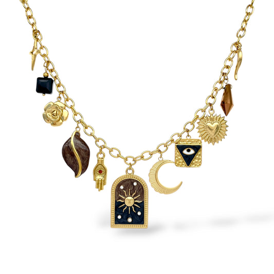 SODABIJOUX - Collana base oro con ciondoli