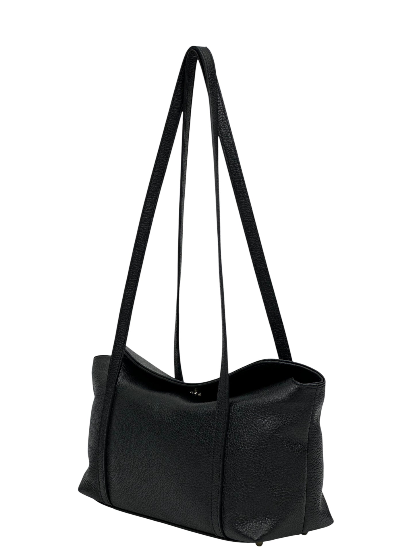 Borsa a spalla vera pelle - nera