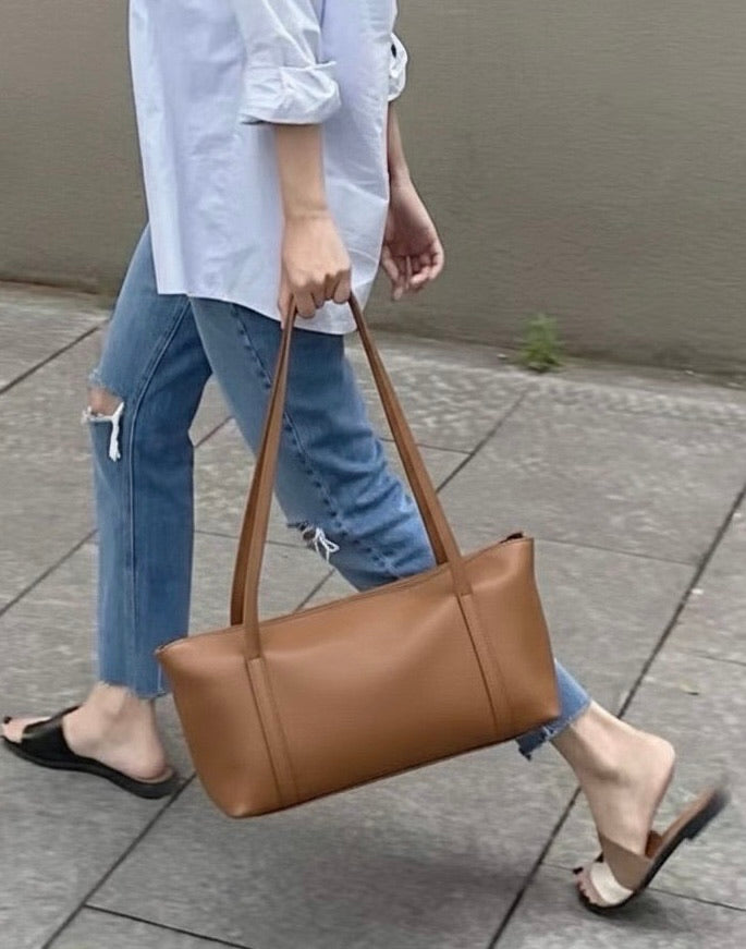 Borsa a spalla vera pelle - nera