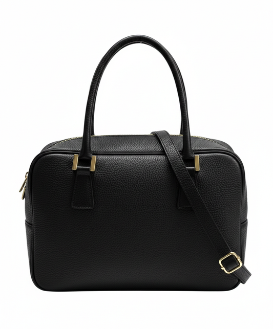 Borsa bauletto miu a spalla e tracolla vera pelle - nera