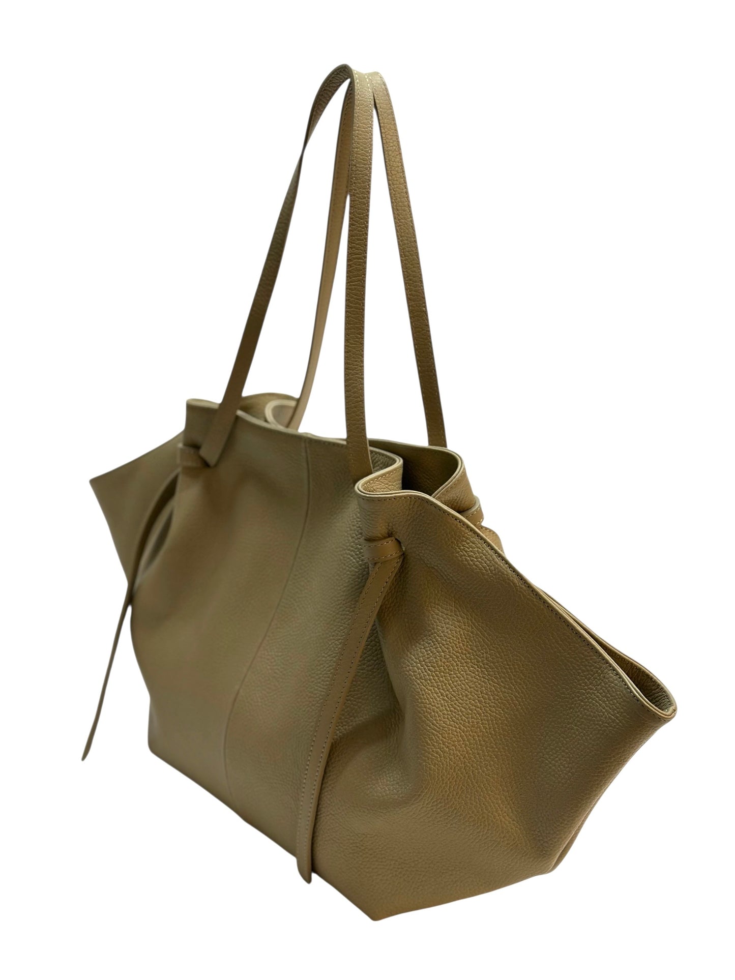 Borsa a spalla in vera pelle- beige