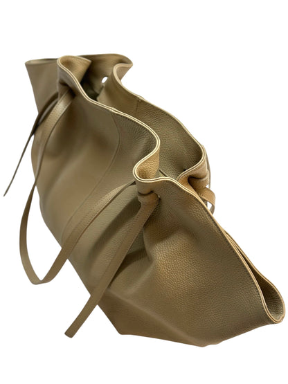 Borsa a spalla in vera pelle- beige