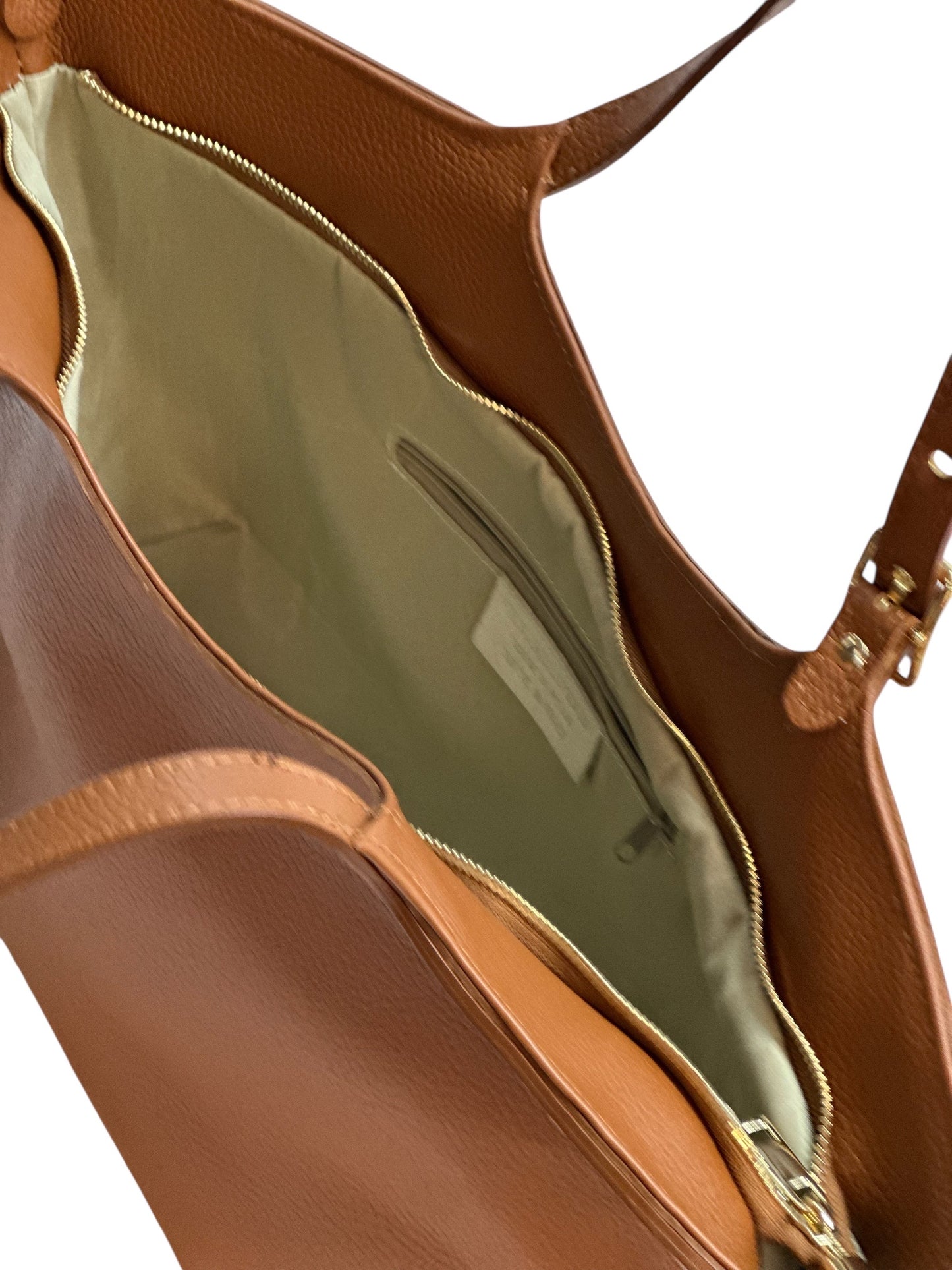 Borsa maxi shopper a spalla e tracolla vera pelle - cuoio