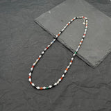 Soda - Men's necklace with hard stones and steel 6 mm