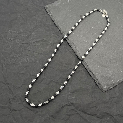 Soda - Men's necklace with hard stones and steel 6 mm