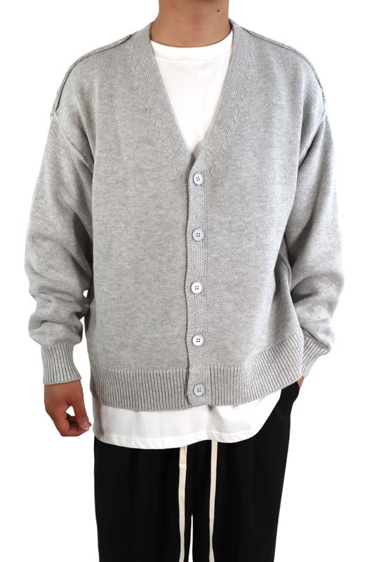 Liberty - cardigan oversize mezza stagione in cotone - Stone