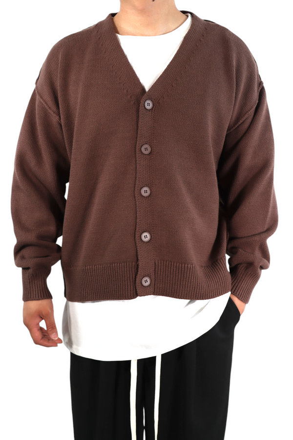 Liberty - cardigan oversize mezza stagione in cotone - cacao