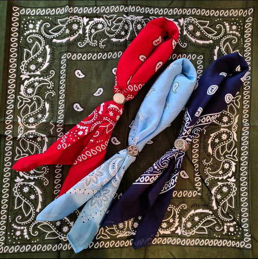 SODA - Boro scarf - Foulard bandana con anello in bronzo