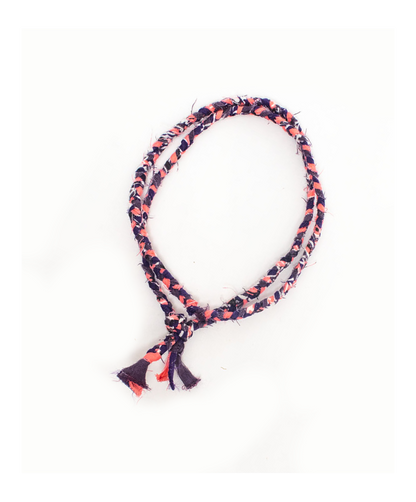 Soda - Collana Nazaré - Bandana intrecciata bicolore rosso nero e blu