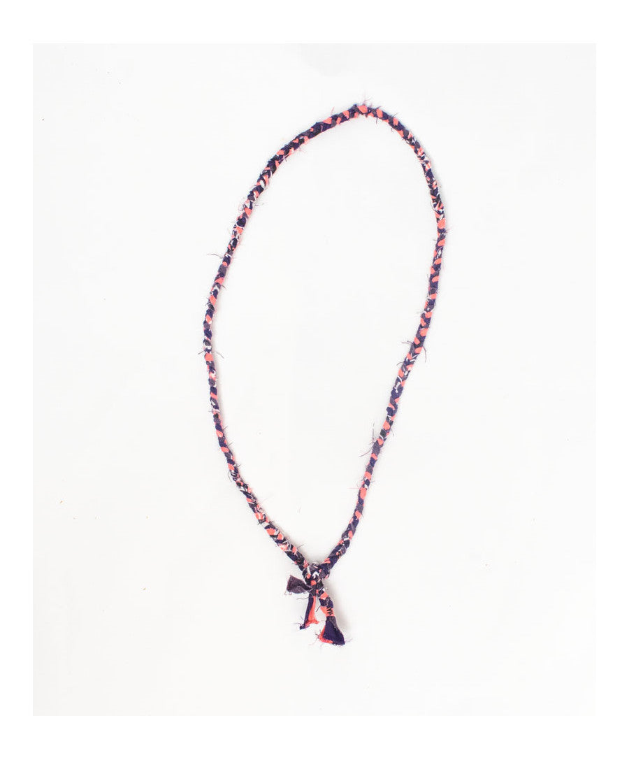 Soda - Collana Nazaré - Bandana intrecciata bicolore rosso nero e blu