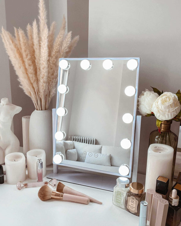 FLAMOGUEO - Hollywood Style Makeup Mirror with Adjustable LED Lights - KHLOE 