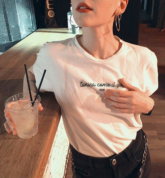 SODA - t-shirt donna - tonica come il gin - bianca