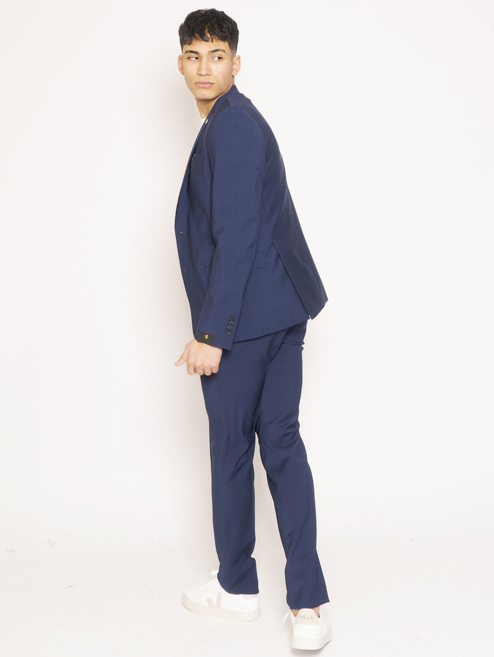 Stretch Slim Fit men's suit - midnight blue