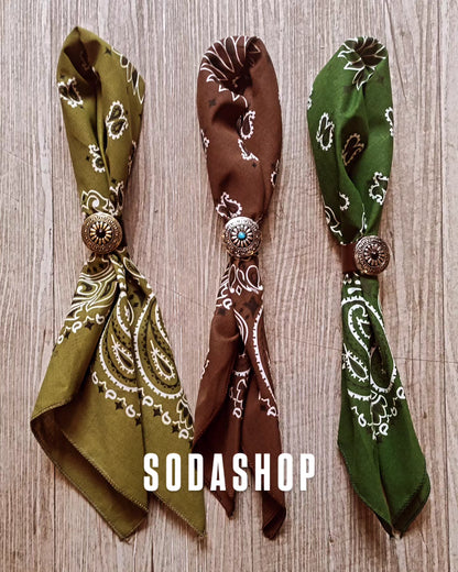 SODA - Boro scarf - Foulard bandana made un USA con bottone concho