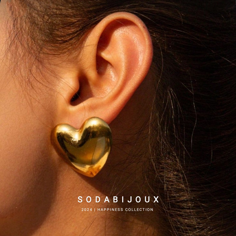 SODABIJOUX - Orecchini Acciaio Cuore - Oro