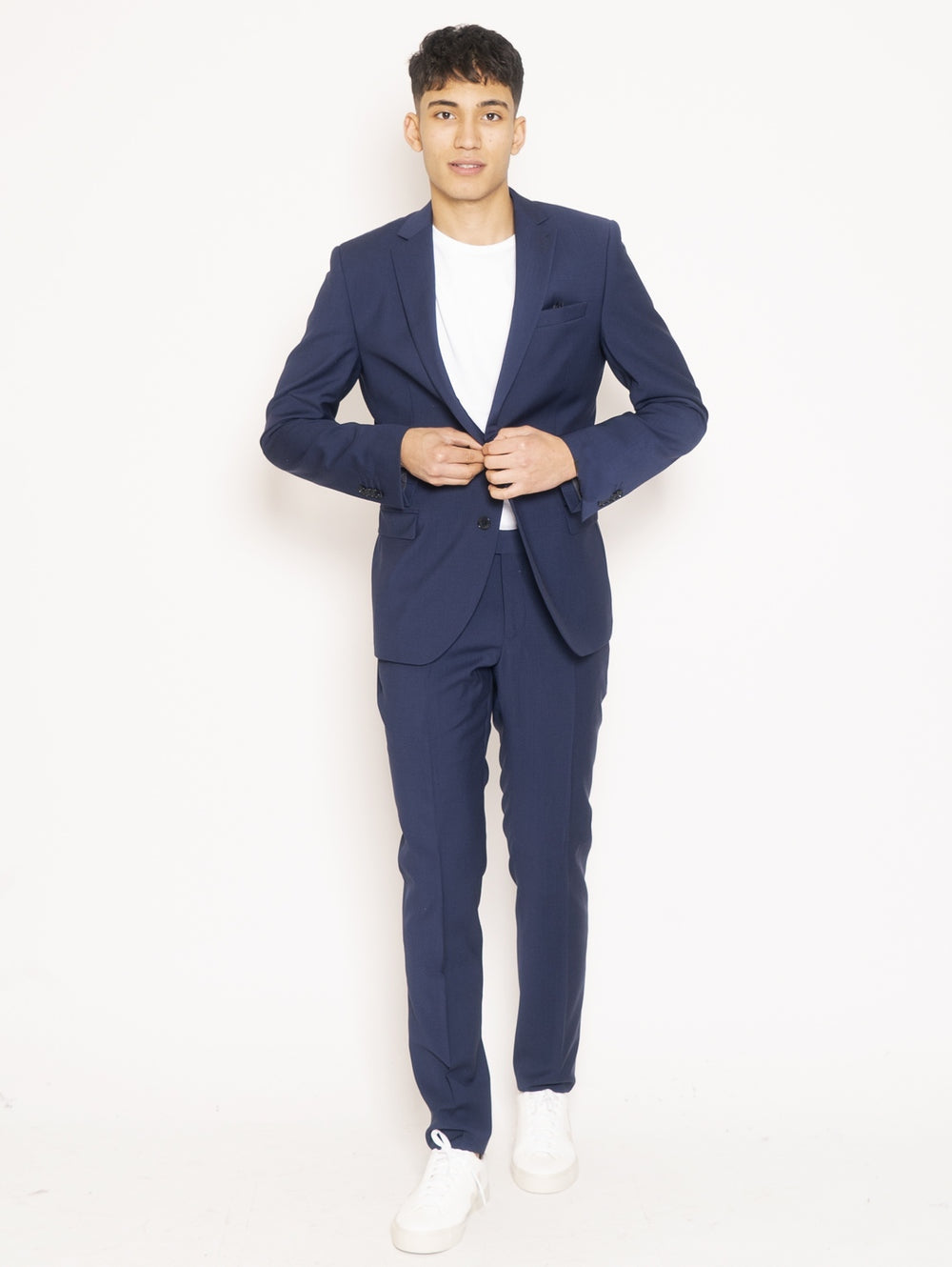 Stretch Slim Fit men's suit - midnight blue