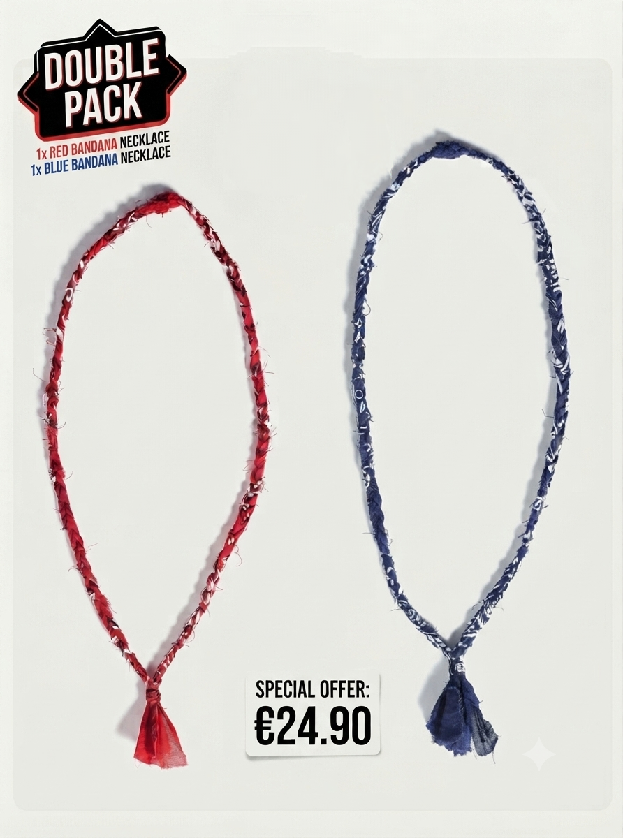 Soda - Collana Nazaré - Double pack Bandana intrecciata Rosso e blu navy